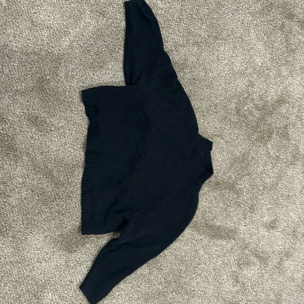 Black crewneck sweater